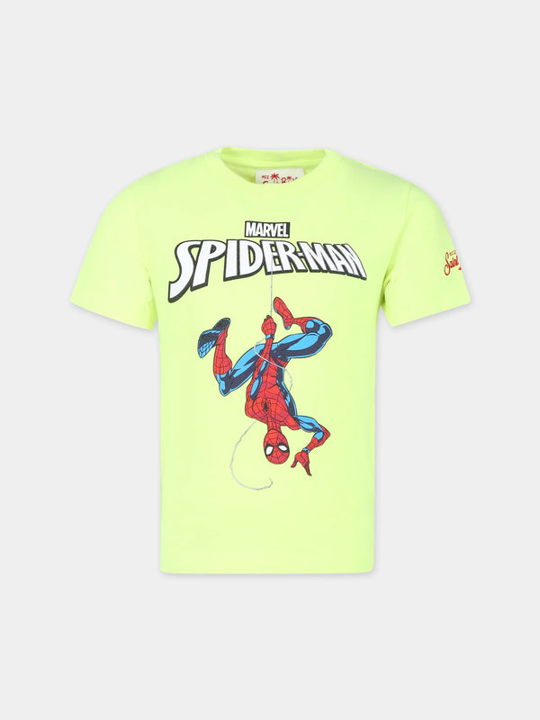 T-shirt gialla per bambino con stampa Spiderman