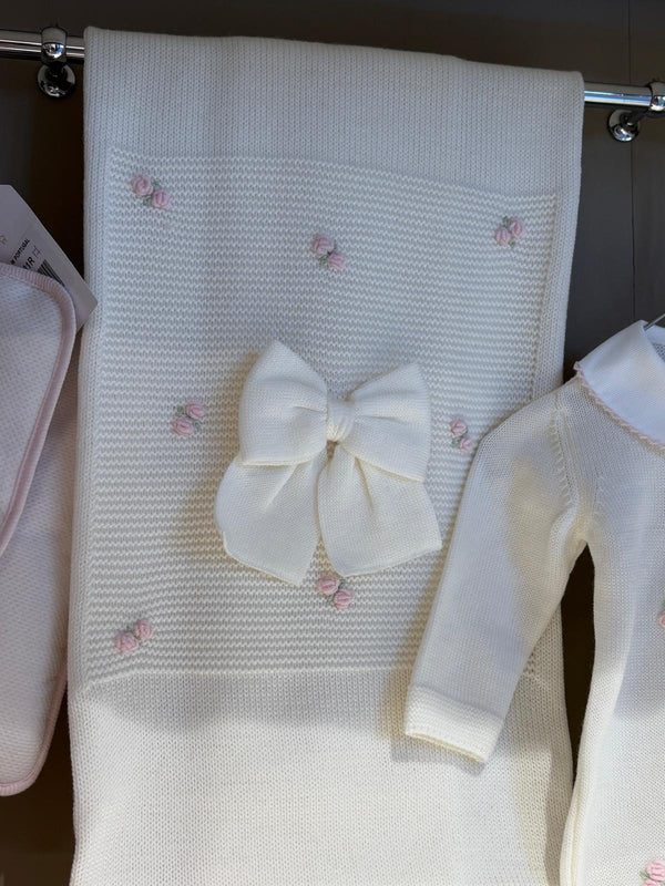 Coperta in lana con roselline