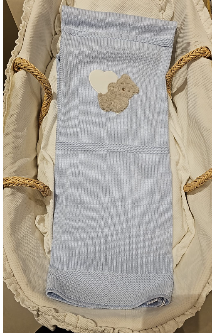 Coperta in lana cielo con orsetto