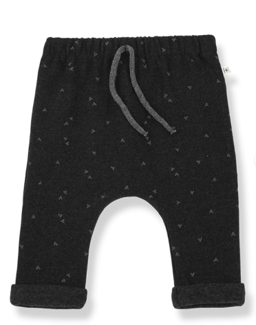 Pantalone in caldo cotone con stampa antracide