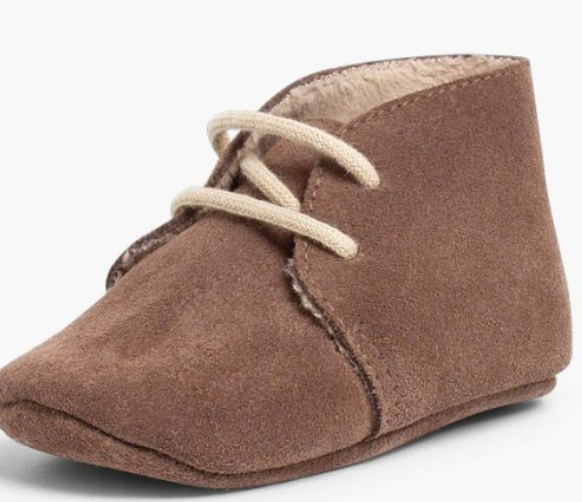 Scarpa Polacchini neonato fodera interna pelo taupe