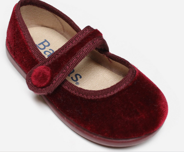 Scarpa ballerina per bambina in velluto bordeaux