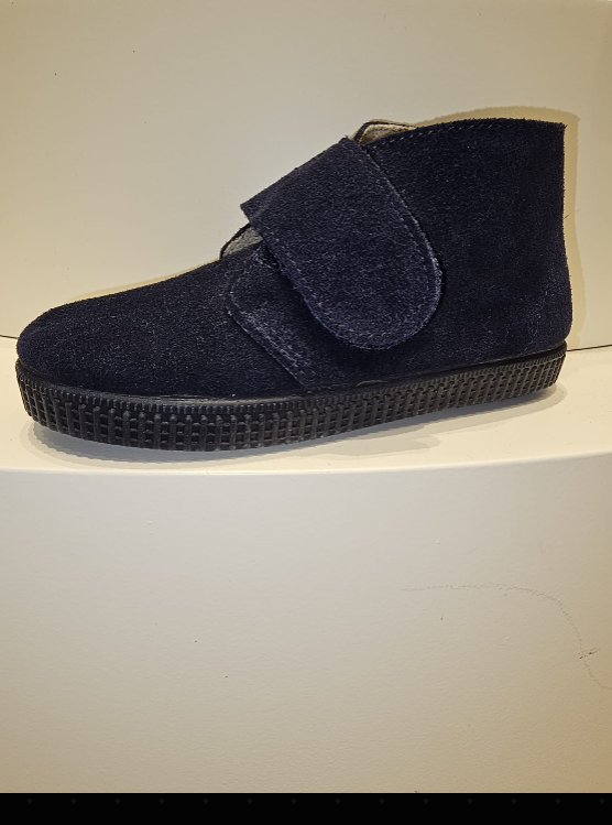 Scarpa polacchina in camoscio blu
