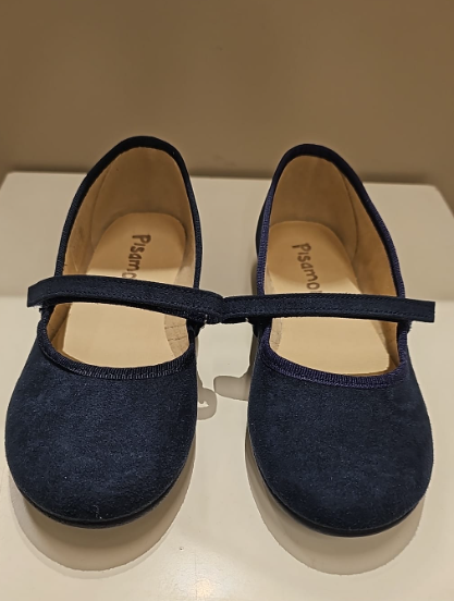 Scarpa ballerina bambina chiusura a strappo blu
