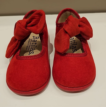Scarpa ballerina rossa con fiocco