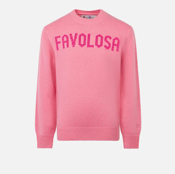 Maglione da bambina  rosa con strass Favolosa