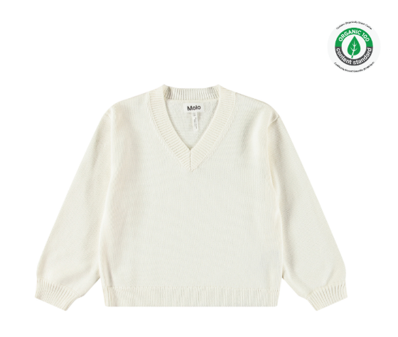 Maglione a V Germaine Crisp White