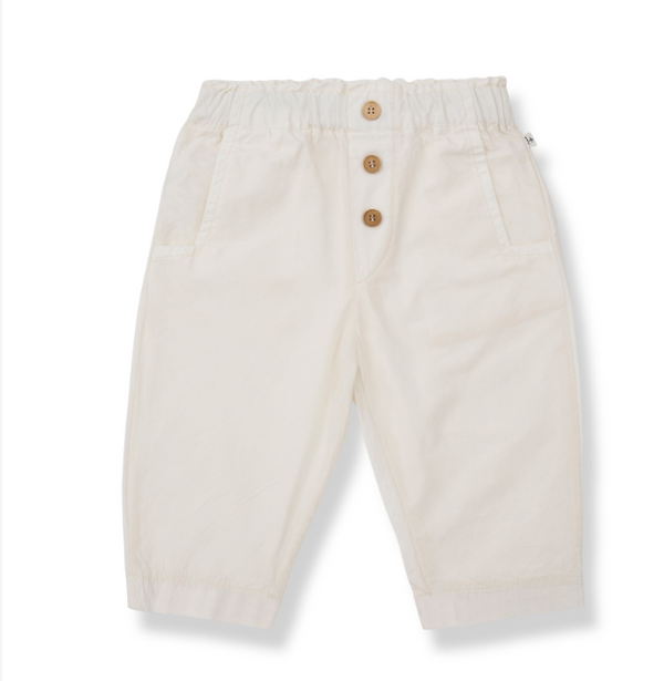 Pantalone con elastico bianco