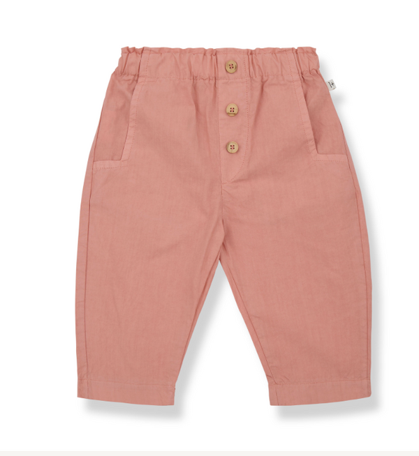 Pantalone con elastico corallo