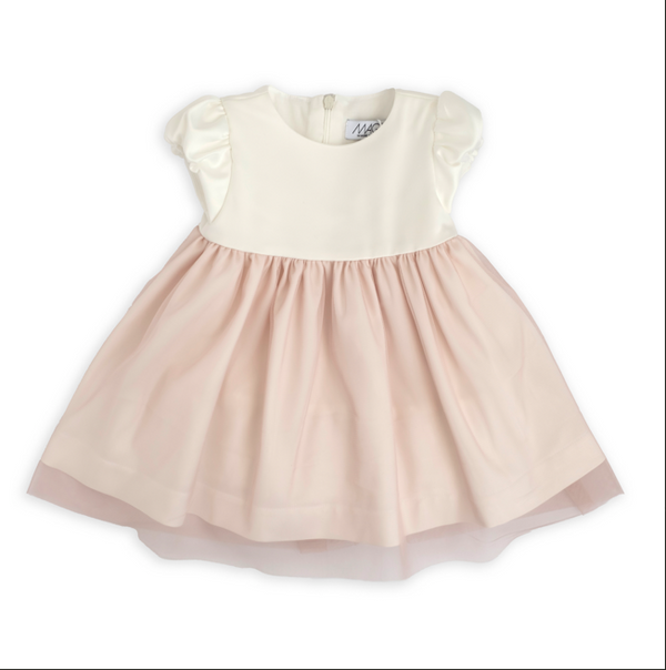 Abito in raso con gonna tulle