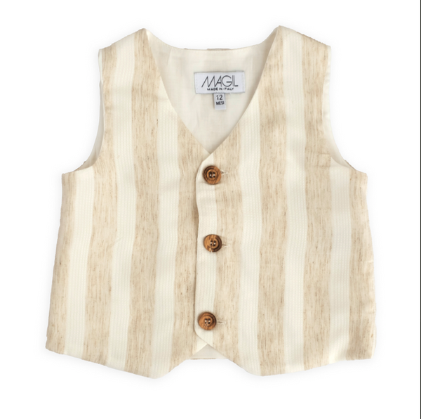 Gilet riga panna/sabbia