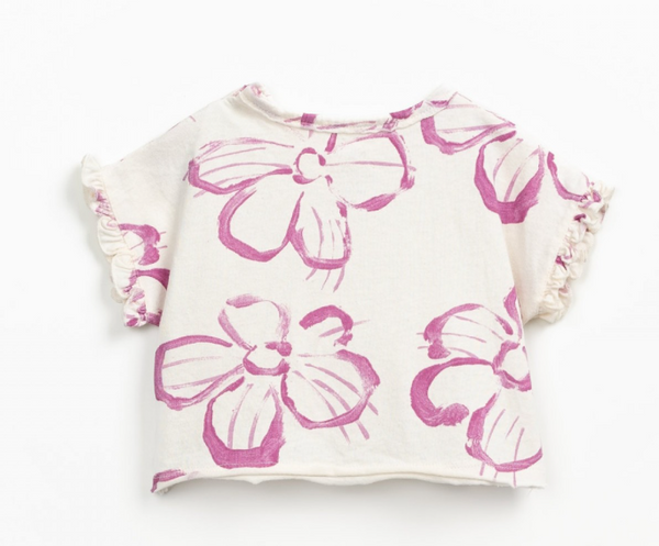T-shirt in cotone biologico e riciclato con stampa floreale