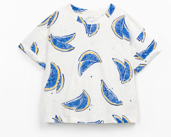 T-shirt in misto cotone biologico e lino