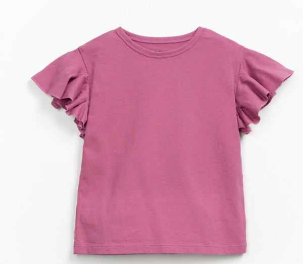 T-shirt in maglia fiammata in cotone biologico e fibre riciclate