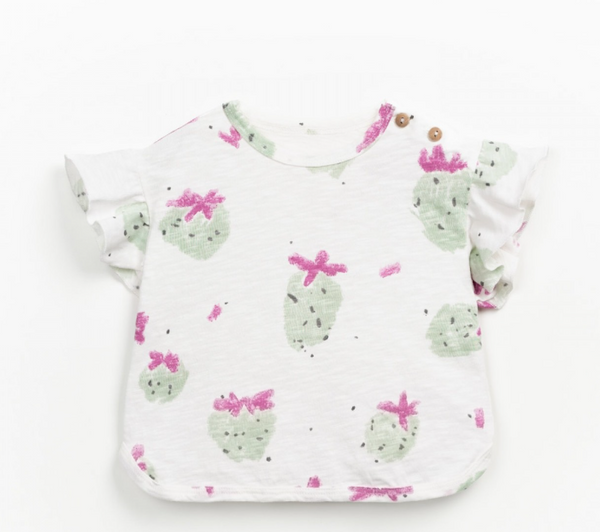 T-shirt in cotone biologico con stampa di fragole