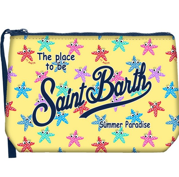 Pochette Aline gialla  con logo e stampa star girl