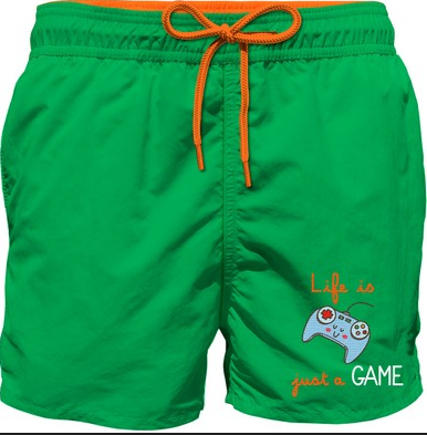 Costume da bagno con ricamo life is just a game