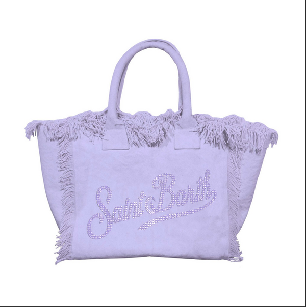 Borsa vanity miny canvas strass lilla