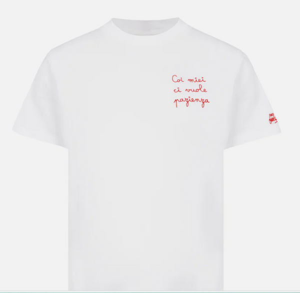 T-shirt Portofino Jr in jersey di cotone con ricamo Coi miei ci vuole pazienza