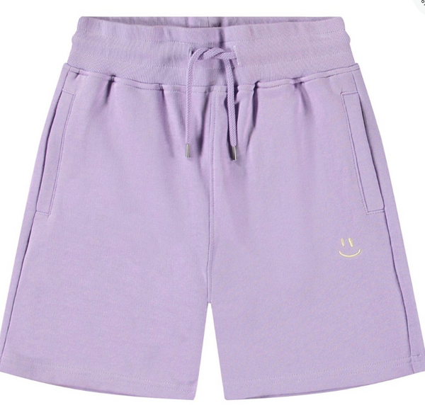 Shorts larghi color porpora chiaro in morbido cotone biologico.