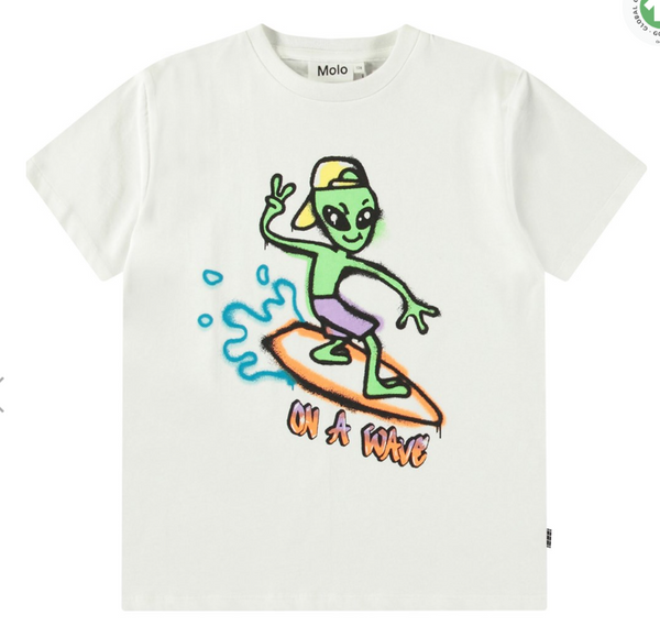 T-shirt bianca in morbido cotone biologico con maniche corte e scollo a costina