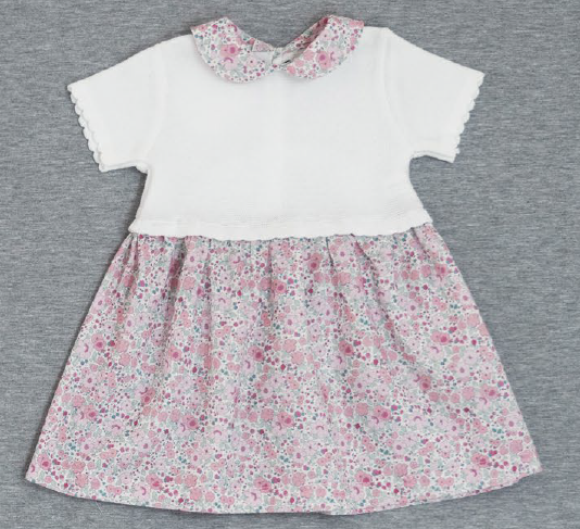 Abito in cotone e stampa liberty rosa