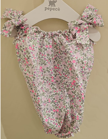 Costume intero in cotone con fiocchi