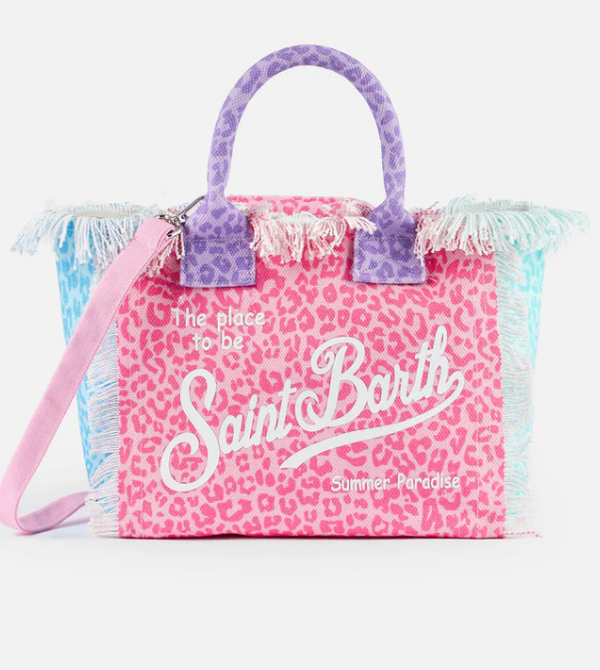 Borsa Colette in tela di cotone pastello animalier