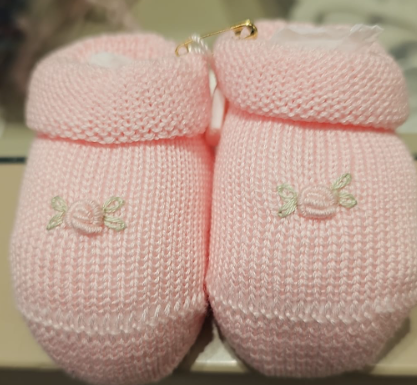 Scarpette con ricamo roselline
