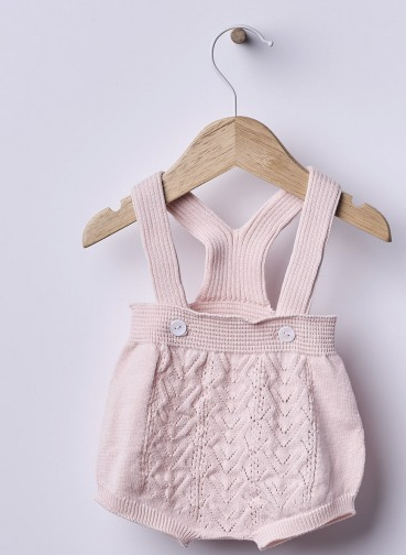Salopette in maglia di cotone rosa