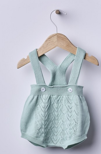 Salopette in maglia di cotone verde