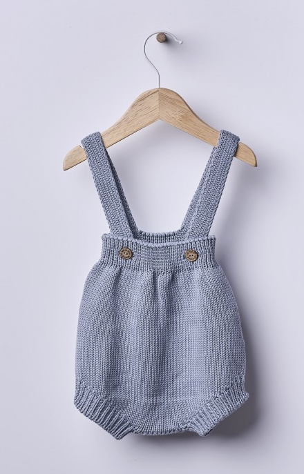 Salopette in maglia di cotone azzurra