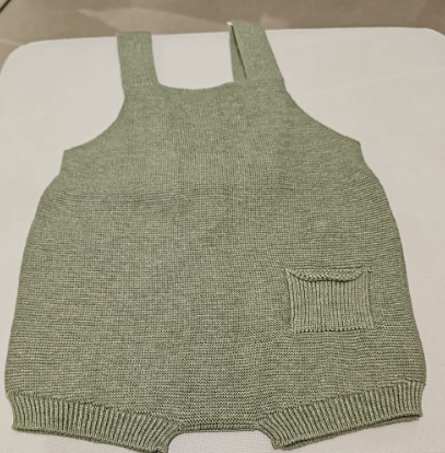Salopette in maglia di cotone verdone