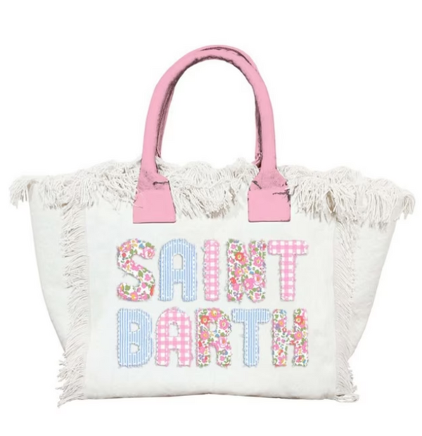 Borsa mare Colette bianca con logo