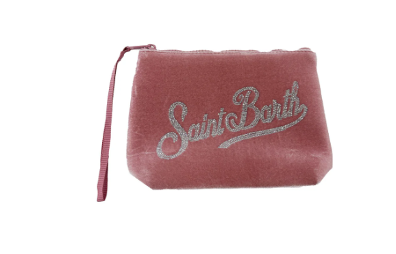 Pochette velvet strass rosa