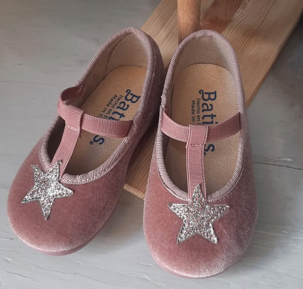 Ballerina rosa in velluto con stella glitter