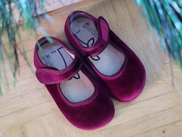 Ballerina bordeaux in velluto