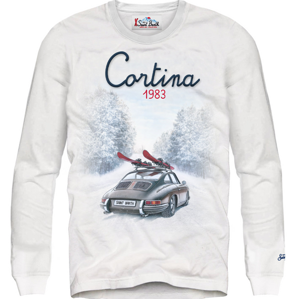 T-shirt manica lunga con scritta Cortina