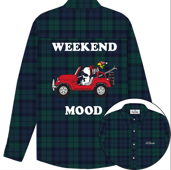 Camicia di flanella con stampa di Snoopy tartan