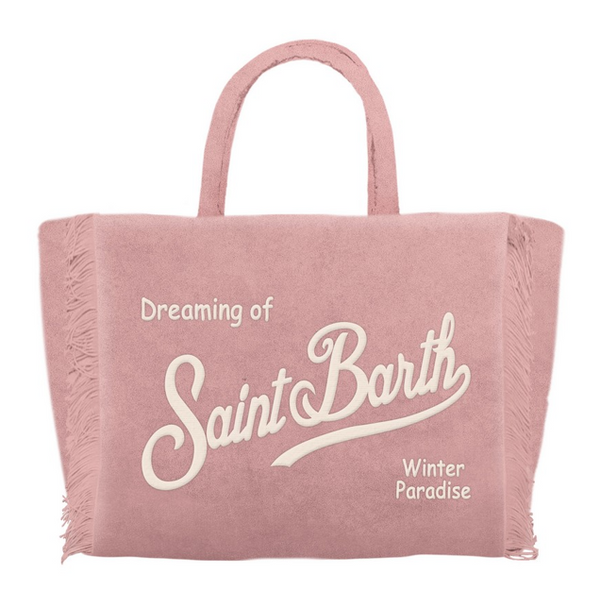 Borsa a mano Mini Vanity in velluto rosa