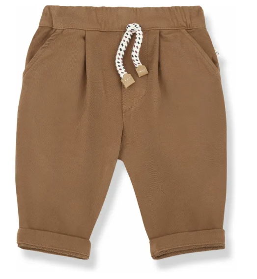 Pantalone con elastico castagna