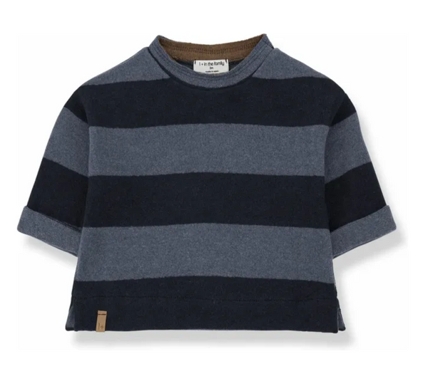 Maglione a righe in caldo cotone blu