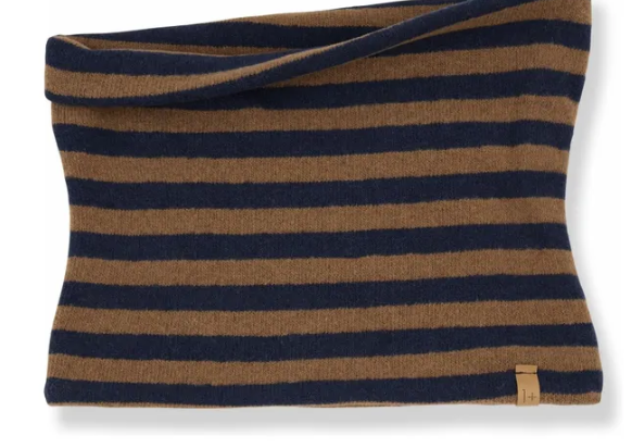 Collo in caldo cotone marrone e blu