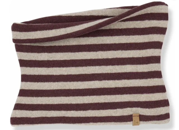 Collo in caldo cotone bordeaux e biscotto