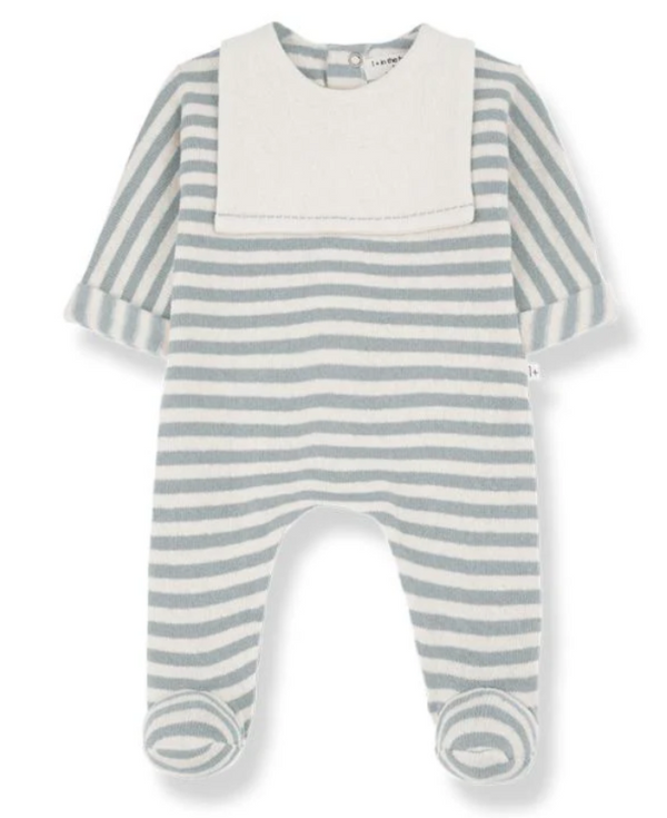 Tutina a righe azzurra in caldo cotone