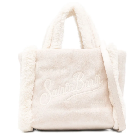 Borsa mini con ricamo beige