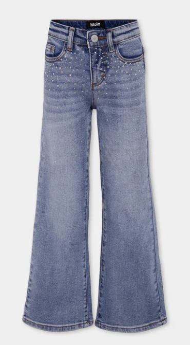 Jeans denim per bambina con strass