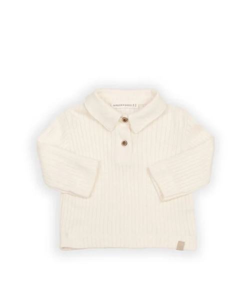 Polo in jersey a costine per bimbo in tessuti naturali