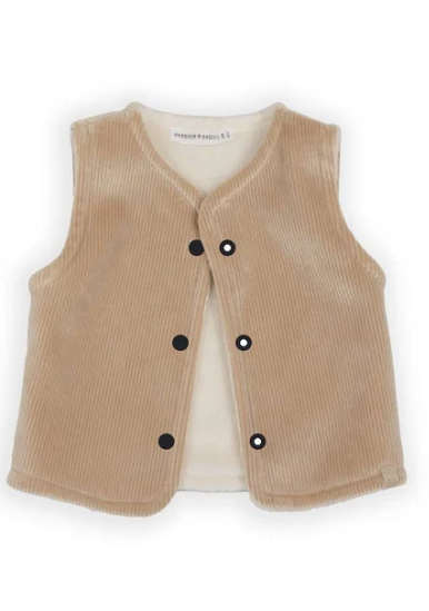 Gilet reversibile in velluto e teddy