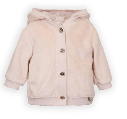 Felpa giacca  teddy con cappuccio e taglio bomber per bimbe